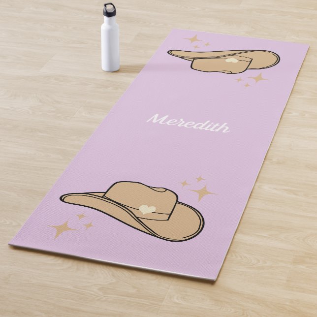 Personalisiert Beige Lilac Cowgirl Rodeo Yogamatte (Beispiel)