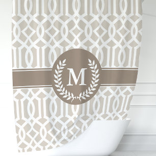 Personalisiert Beige marokkanisches Quatrefolie Duschvorhang