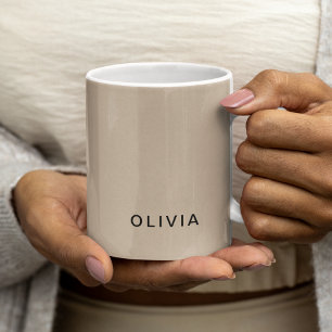 "Personalisiert Beige Monogram Custom Kaffeetasse