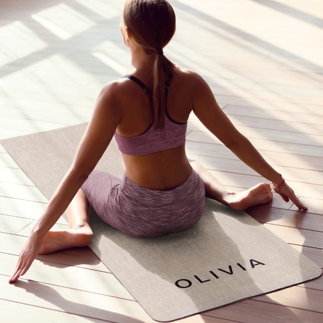 Personalisiert-Beige-Monogramm Yogamatte (Von Creator hochgeladen)