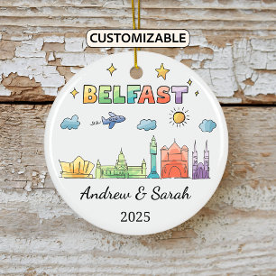 Personalisiert Belfast Ornament, Nordirland Keramik Ornament