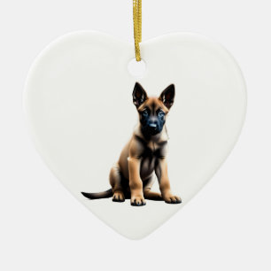 Personalisiert belgische Malinois Puppy Keramik Ornament