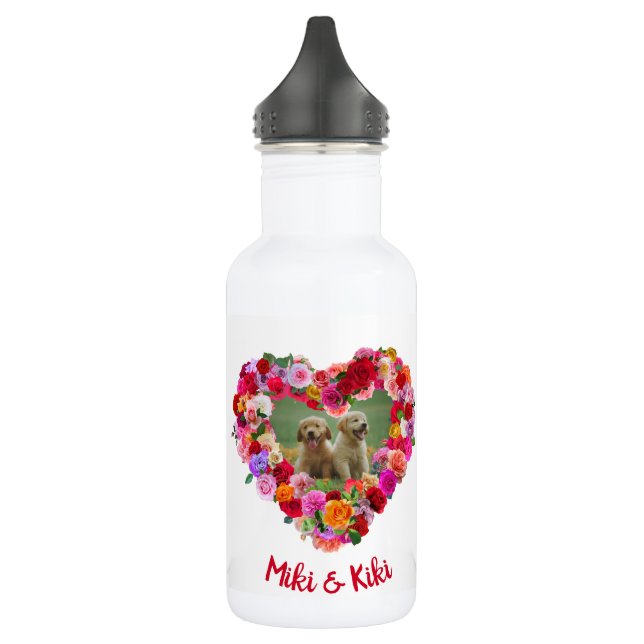 Personalisiert / Benutzerdefinierter Hund / Hausti Edelstahlflasche (Links)