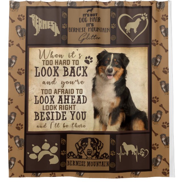 Personalisiert Bermese Hunde Blanket Geschenk Duschvorhang (Vorderseite)