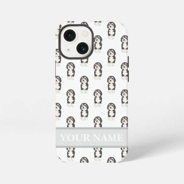 Personalisiert Bernedoodle Sheepadoodle iPhone Hülle (Rückseite)