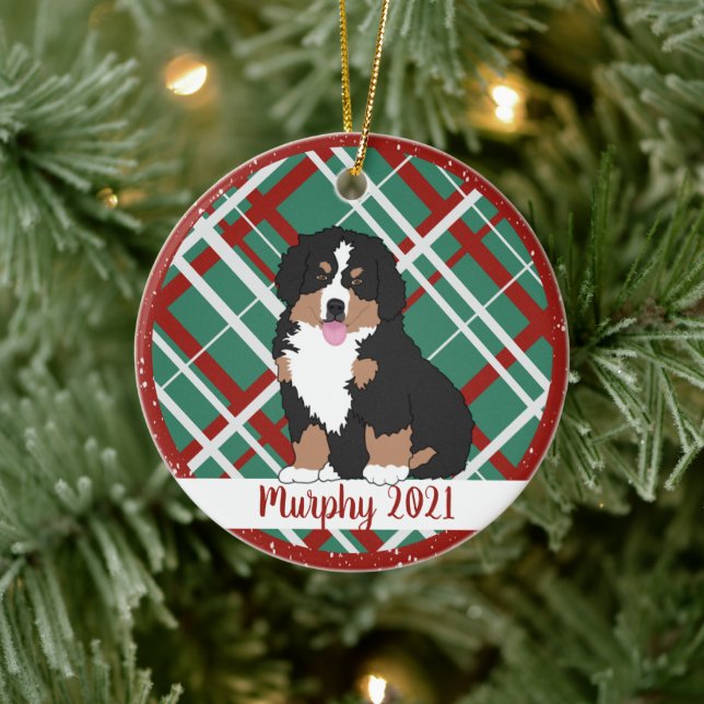 Personalisiert Bernese Mountain Dog Weihnachten Keramik Ornament (Baum)