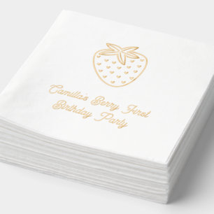 Personalisiert Berry First Birthday Gold Napkins Servietten Mit Folie
