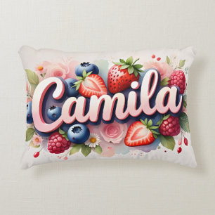 Personalisiert Berry Floral Name Pillow Camila Dekokissen