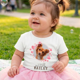 Personalisiert Beschützt durch Hunde-Foto Baby T-shirt