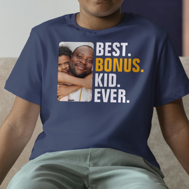 Personalisiert Best Bonus Kid je Stepchild T-Shirt (Personalized Best Bonus Kid Ever Stepchild T-Shirt for the step kid of the best bonus dad ever
)