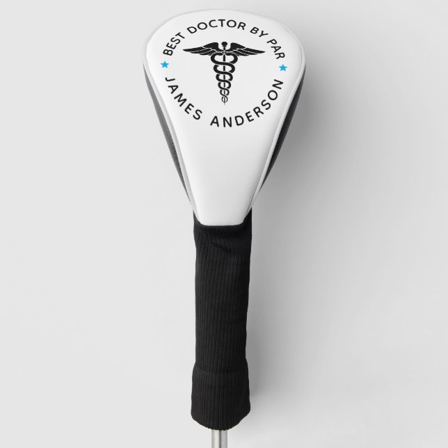Personalisiert "Best Doctor by Par" Golf Headcover (Vorderseite)