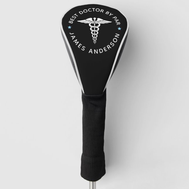 Personalisiert "Best Doctor by Par" Golf Headcover (Vorderseite)