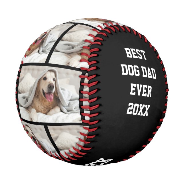 Personalisiert BEST DOG VATER JE Baseball (Schrägansicht)