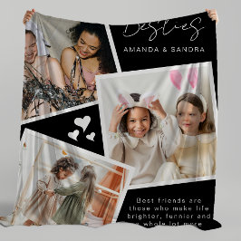 Personalisiert Best Friend 3 Foto Fleece Blanket
