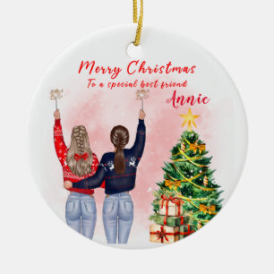 Personalisiert Best Friend Christmas Bestie Keramik Ornament