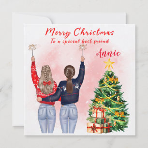 Personalisiert Best Friend Christmas Card Bestie Einladung