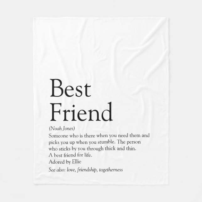 Personalisiert Best Friend Definition Moderner Spa Fleecedecke (Vorderseite)