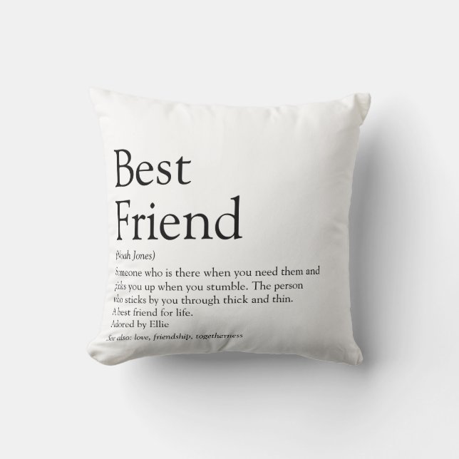 Personalisiert Best Friend Definition Moderner Spa Kissen (Vorderseite)