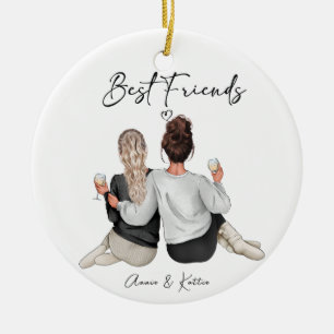 Personalisiert Best Friend Print, Best Friend Gift Keramik Ornament