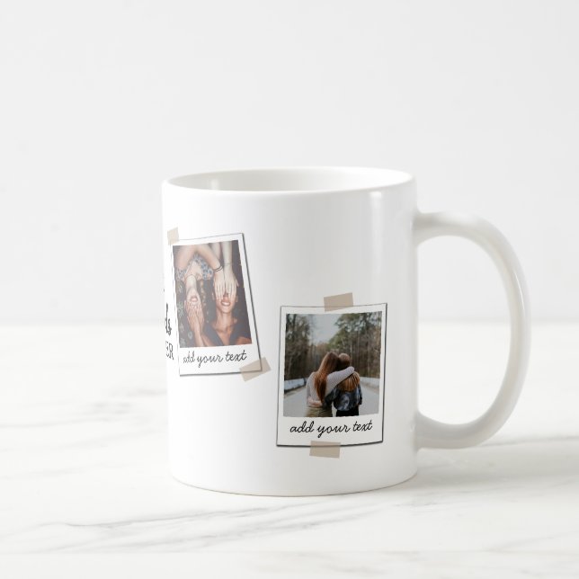 Personalisiert Best Friends 4 Foto Custom Collage Kaffeetasse (Rechts)