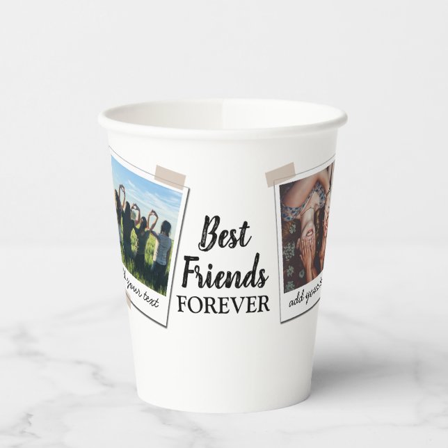 Personalisiert Best Friends 4 Foto Custom Collage Pappbecher (Links)