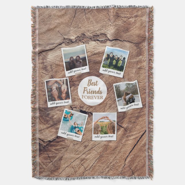 Personalisiert Best Friends 6 Foto Custom Collage Decke (Vorderseite Vertikal)