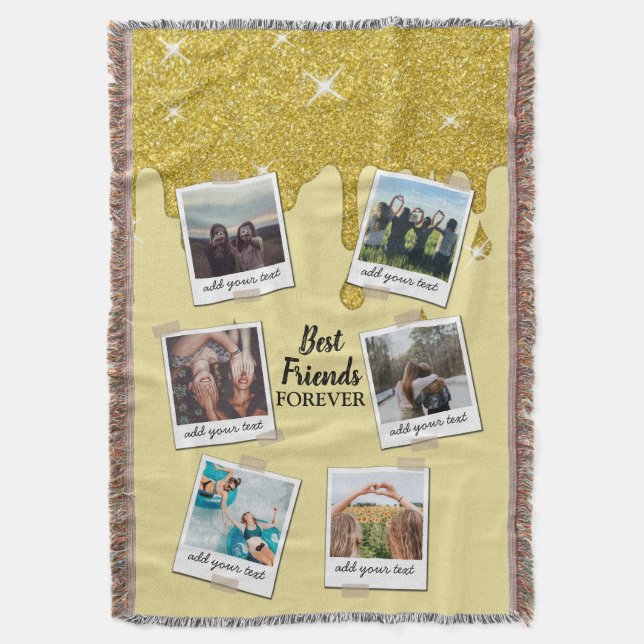 Personalisiert Best Friends 6 Foto Custom Collage Decke (Vorderseite Vertikal)