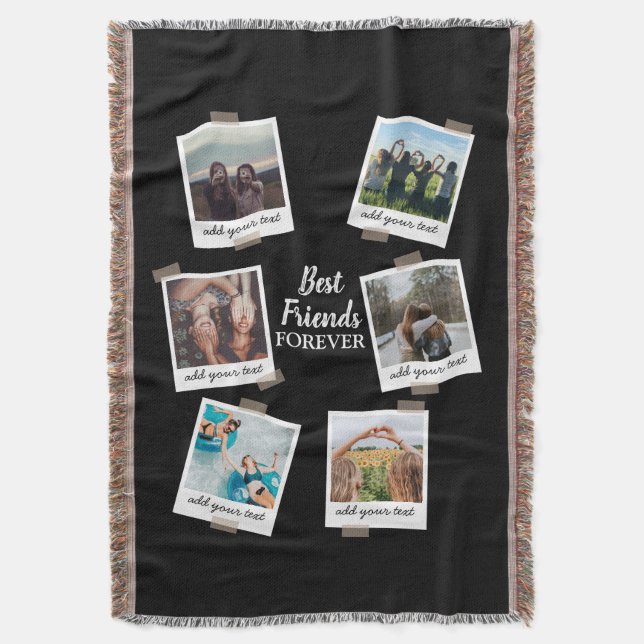 Personalisiert Best Friends 6 Foto Custom Collage Decke (Vorderseite Vertikal)