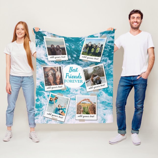 Personalisiert Best Friends 6 Foto Custom Collage Fleecedecke (Beispiel)