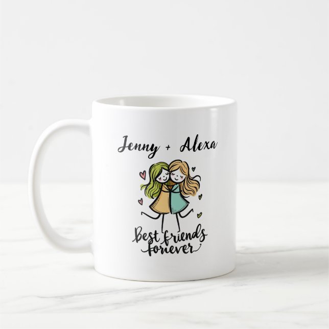 Personalisiert Best Friends Forever Tasse - BESTE  (Links)