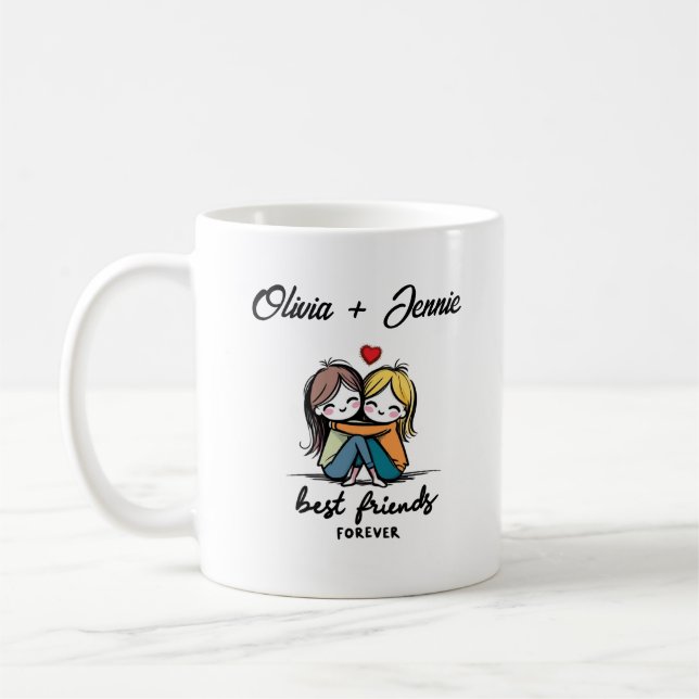 Personalisiert Best Friends Forever Tasse - BESTE  (Links)