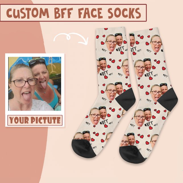Personalisiert Best Friends Foto - Elfenbeinküste Socken (Von Creator hochgeladen)