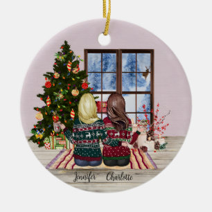Personalisiert Best Friends Weihnachts-Ornament Keramik Ornament