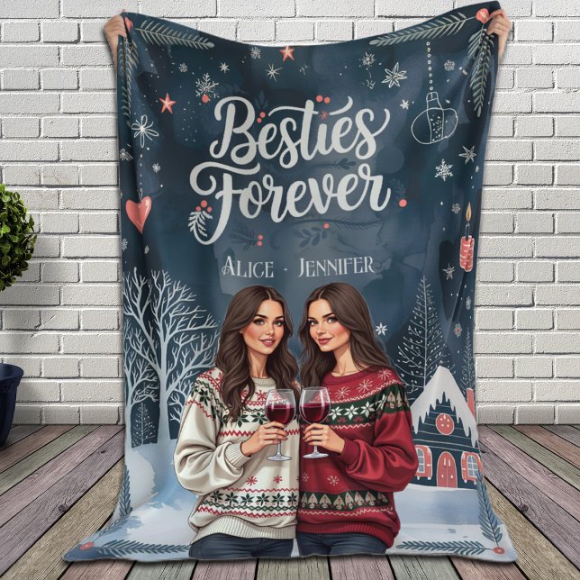 Personalisiert Best Friends Weihnachtsfeiertage Fo Fleecedecke (Von Creator hochgeladen)