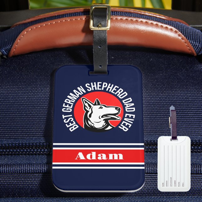 Personalisiert Best German Shepherd Vater Ever Gepäckanhänger (Von Creator hochgeladen)