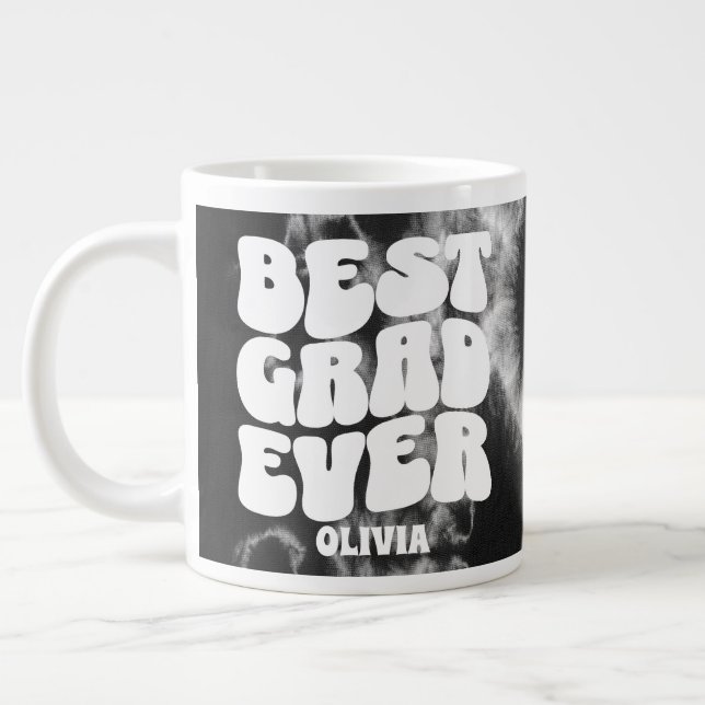 Personalisiert Best Grad jemals Black Gefärbte Kra Jumbo-Tasse (Links)