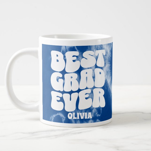Personalisiert Best Grad jemals Blue Gefärbte Kraw Jumbo-Tasse (Links)