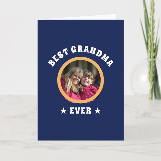 Personalisiert Best Oma je Custom Family Foto Karte (Vorderseite)