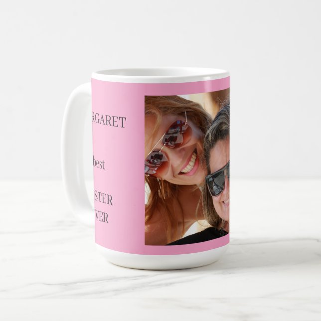 Personalisiert Best Sister Ever Kaffeetasse (Vorderseite Links)