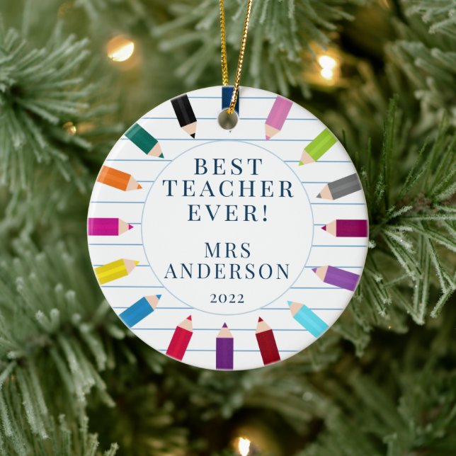 Personalisiert Best Teacher Weihnachtsschmuck (Baum)