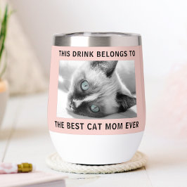 Personalisiert Beste Cat Mama je Foto Rosa