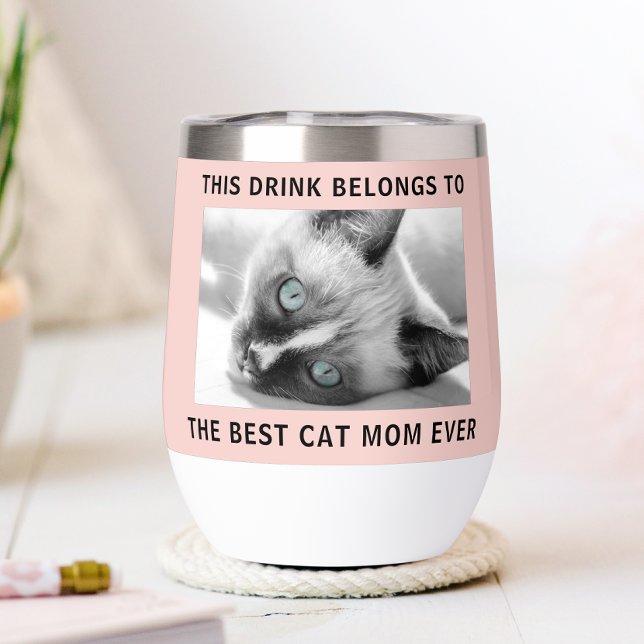 Personalisiert Beste Cat Mama je Foto Rosa (Von Creator hochgeladen)