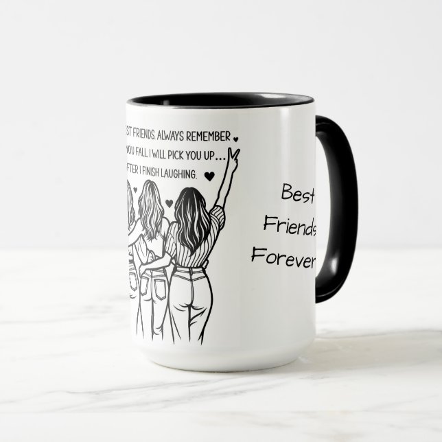 Personalisiert beste Freunde für immer Tasse (VorderseiteRechts)