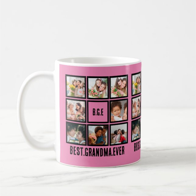 Personalisiert Beste Oma je 8 FotoCollage Kaffeetasse (Links)