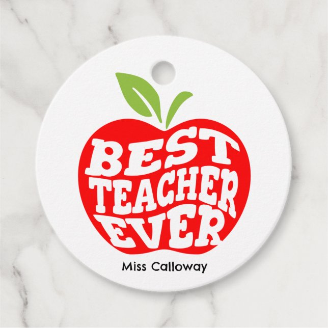 Personalisiert Bester Lehrer je Geschenkanhänger (Vorderseite)