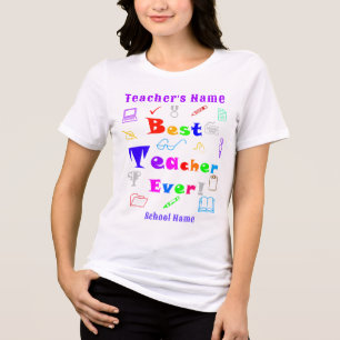 Personalisiert "Bester Lehrer je, Spaß und farbenf Tri-Blend Shirt
