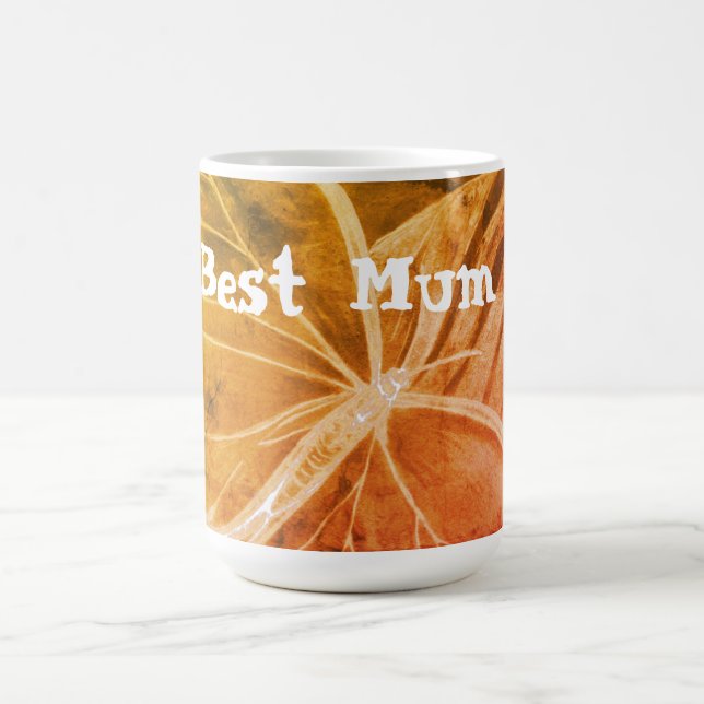 Personalisiert bester Mum Orange Vintager Schmette Kaffeetasse (Mittel)