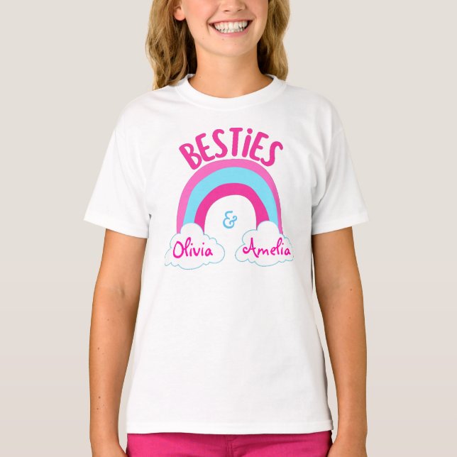 Personalisiert Besties BESTE FREUNDIN Best Friends T-Shirt (Vorderseite)