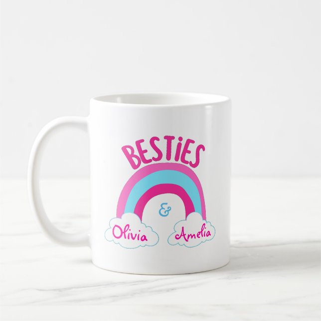 Personalisiert Besties BESTE FREUNDIN Die besten F Kaffeetasse (Links)