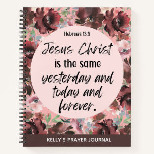 Personalisiert Bibelverse Blumengebet Journal Notizbuch